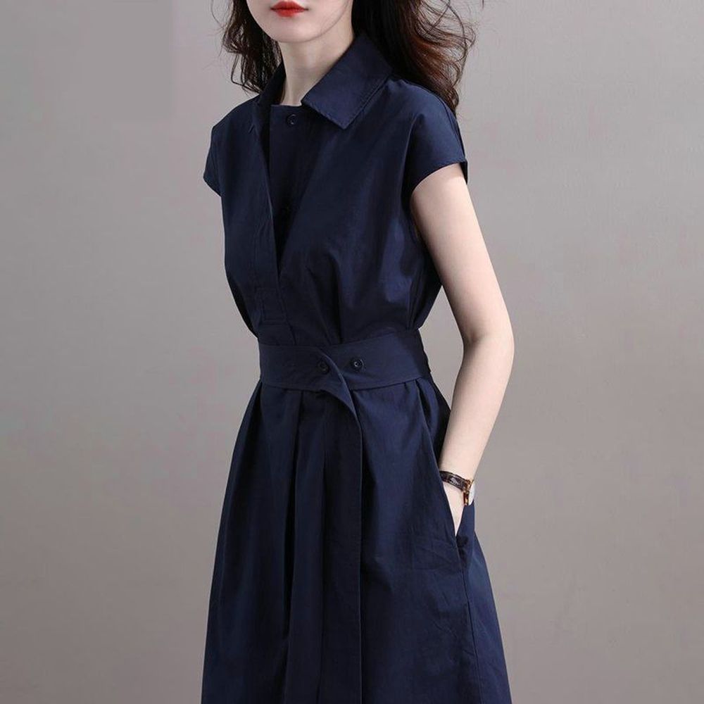 Women's Slim Waist Dress Fashionable Shirt Dress